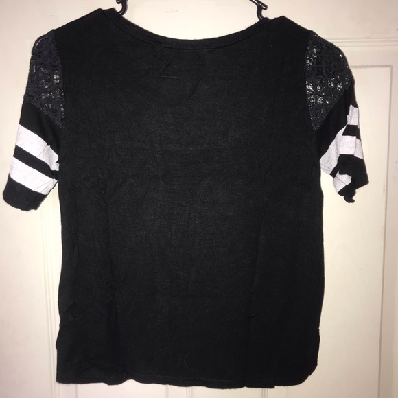 Black Jersey Crop Top - Picture 2 of 3